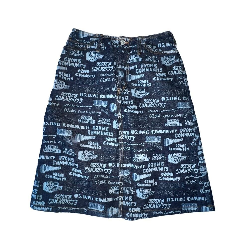 ozone community midi denim skirt